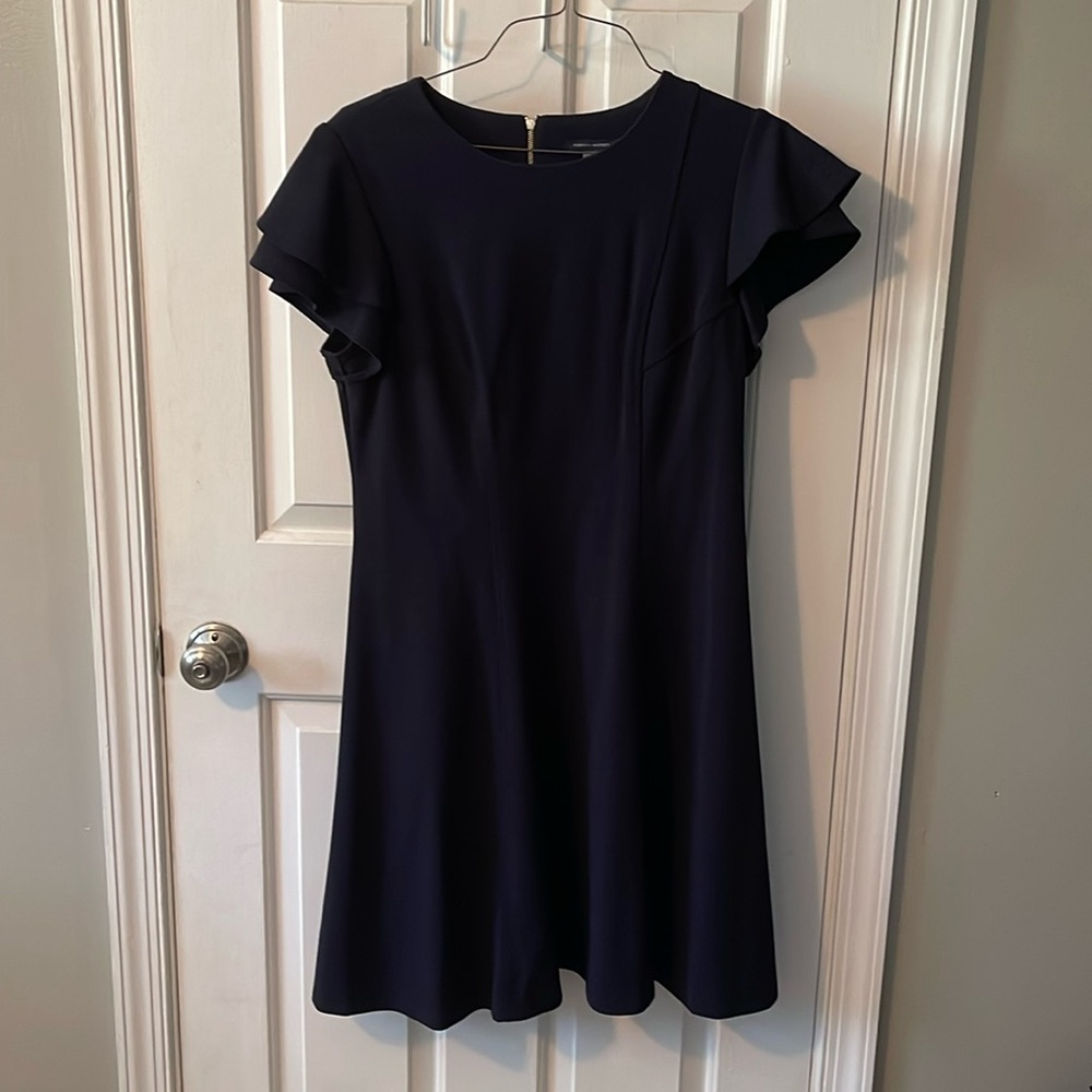 Navy blue knee length dress
